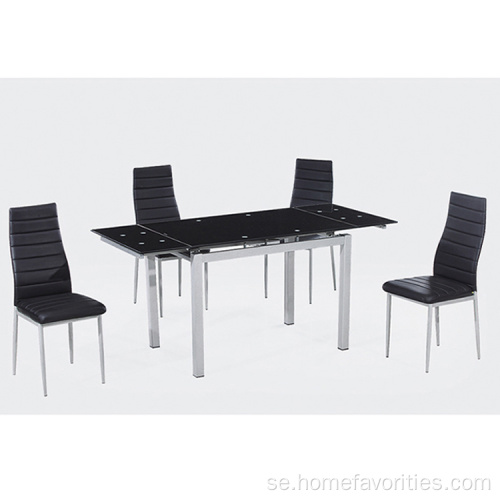 elegant svart matsal stolar läder matstol svart